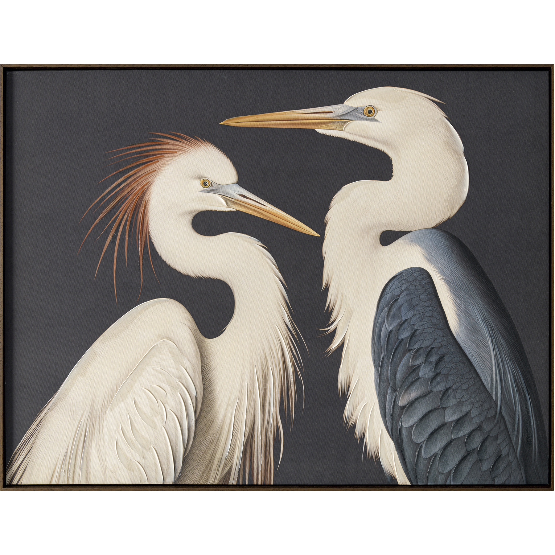 Two Cranes 34 X 26 inch Painting